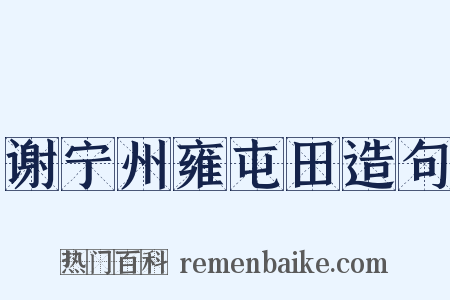 谢宁州雍屯田造句是什么意思的图片